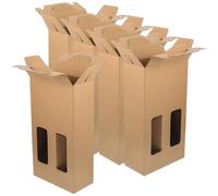 Mobestech 5pcs Wine Carrier Paper Wine Box Multi-functional Design Workmanship Khaki Paper Bottle Packing Box for Many Occasions and Bars