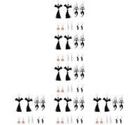 Mobestech 60pcs Halloween Earrings for Women Assorted Color Alloy Drop Earrings Including Black Bat Tassel Bat Pumpkin Hook Black Cat and Boo Letter Designs Festival Party Random Color