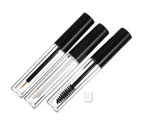 Mobestech 6pcs 3ml Frosted Black Cap Eyelash Brush Bottles with Applicator Wand, Refillable Mascara and Eyeliner Containers for DIY Makeup and Travel Cosmetics Kit