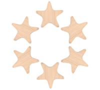 Mobestech 6Pcs DIY Wooden Star Cutouts Natural Wood for Crafts Hanging Decor Unfinished Wood Blanks for Painting and Carving Educational Art Supplies
