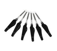 Mobestech 6pcs Folding Eyelash Brush and Eyebrow Comb Double-ended Multifunctional Lash and Brow Grooming Tool Portable Black for Women Home and Salon Use