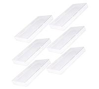 Mobestech 6pcs Large Rectangular Plastic Storage Boxes with Lids Multipurpose Organizer for Home Office Desktop Makeup Sundries Sorting and Photo Storage