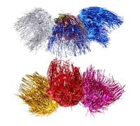 Mobestech 6PCS Multicolor Tinsel Wigs Metallic Foil Party Headpieces for Women Men Lightweight Airy Festival Costume Wigs for Disco Cosplay Photo Booth Props