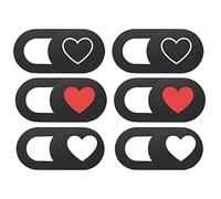 Mobestech 6pcs Webcam Cover Slider Pattern Privacy Lens Cover for Computer Laptop Tablet Open Close Anti-peeping Hacking Adhesive Hearts