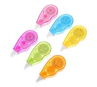 Mobestech 6pcs White Correction Tape for School Office Use Easy-use Eraser Tape with Soft Even Writing Adhesive for Instant Mistake Correction and Labeling Ergonomic Design for Comfortable