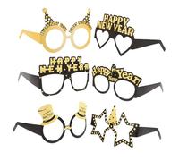 Mobestech 6pcs Year Celebration Eyewear Fun Party Glasses for Memorable Photos Amusing Glasses for Year Eve for School Celebrations and Family Gatherings