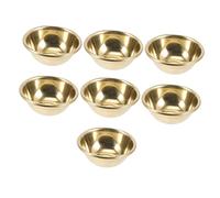 Mobestech 7pcs Tibetan Buddhist Offering Bowl Brass Water Holy Worship Decorative Bowl for Meditation Yoga Burning Incense Ritual
