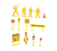 Mobestech 84 Pcs Miniature Traffic Sign and Construction for Plastic Road Signs Playset for Educational Road Safety and Creative Themed Decorations