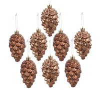 Mobestech 8pcs Christmas Pine Cone Hanging Ornaments Glossy and Matte Finish Xmas Tree Decorations for Festive Home Window and Door Lightweight Portable Holiday Decor