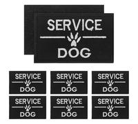 Mobestech 8Pcs Embroidered Service Dog Patches for Harness, Small 8X5Cm Security Reflective Pet Vest Patches with Hook and Loop Fastener, Support Animal Training and Identification