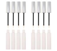 Mobestech 8pcs Empty Oil Tube 10ml 0.3oz with Matte Silver Tube and Sleek White Bottle, Refillable Mini Mascara Container for Eyelash Oil, Lip Gloss or Eyeliner Makeup Storage