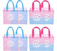 Mobestech 8Pcs Gender Reveal Party Favors Bags Non Woven Tote for Sweet Treats Multi Purpose Use for Showers and Celebrations Create Joyful Atmosphere