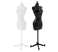 Mobestech 8pcs Human-Shaped Mannequin Stand for Doll Making Mini Female Mannequin Display Holder Fits Doll Clothes DIY Dress-Up Easy to Assemble Plastic Cloth Model