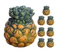 Mobestech 8pcs Mini Pineapple Decor Set Artificial Small Fruit Models Made of Resin, Portable and Lightweight Fake Pineapple for Weddings and Parties, Realistic and Lifelike Fruit Cognitive