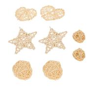 Mobestech 8pcs Natural Rattan Wicker Ball Chew for Rabbits Guinea Pigs Hamsters Small Pet Teeth Care Biting Balls for Rodent Activity and Dental Health Random Style