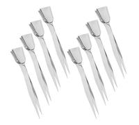 Mobestech 8Pcs Stainless Steel Precision Tweezers and Jewelry Scoop Set for Bead Pickup, Watch Repair, Crafting and Electronic Work in Small Size