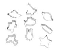 Mobestech 9 Pcs Universe Theme Cookie Molds Stainless Steel Baking Spaceship Star Shape Biscuit Cutters Reusable for Adults DIY Pastry Fondant Craft