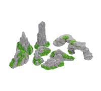 Mobestech 9pcs Mini Resin Rockery for DIY Plants Pot Terrarium Sturdy Wear-resistant Miniature Zen Garden Figurines with Traditional Chinese Mountain Design Fade-resistant Garden Decoration