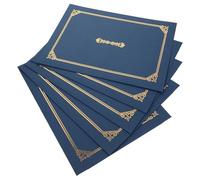 Mobestech A4 Navy Blue Gold Foil Diploma Holders Certificate Covers 5pcs Paper Award Shells for Graduation and Award Certificates