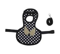 Mobestech Adjustable Chicken and Duck Harness and Leash Set, Black Polka Dot Pet Vest for Hens and Roosters, Warm Autumn-winter Bird Jacket m Size, Suitable for Training and Outdoor Use