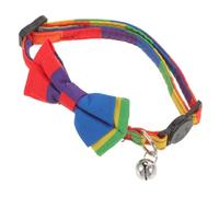 Mobestech Adjustable Rainbow Bow Tie Pet Collar for Puppies and Cats Lightweight Material Breathable and Easy to Use Vibrant Pattern for Easy Identification and Comfortable Wear
