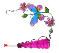 Mobestech Adorable Hanging Glass Bird Feeder for Outdoors Iron and Glass Construction with Baked Paint Finish Versatile Water and Food Feeder for Various Bird Species Easy to Clean and