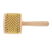 Mobestech African Cabasa Percussion Instrument 8.5Cm Handheld Mini Wooden Cabasa with Metal Beads, Latin Musical for Beginners and, Small Creative Percussion Instrument for Music Education