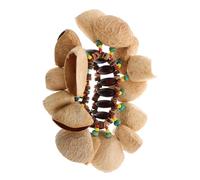 Mobestech African Nut Shell Handbell Bracelet Musical Instrument, Natural Black Nut Shell Drum Bell Wrist Rattle, African Tribal Percussion Sound Effect for Music Enthusiasts and Performers