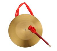 Mobestech Alloy Chinese Gong with Hammer Traditional Percussion Instrument for Music Opera Festival Accessories Ergonomic Handle Crisp Loud Sound for Party and Musical Development