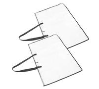 Mobestech Art Portfolio Folder Bag for Large Posters and Paintings, White Grid Handheld Drawing Board Carrier Organizer for Artists, 2pcs Storage Pouch for Artwork Transport