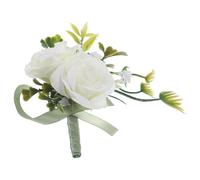 Mobestech Artificial Flower Corsage and Bride Boutonniere Set, Simulation Wedding Corsage for Bridesmaids and Groom, Wedding Photographic Prop and Formal Event Accessory