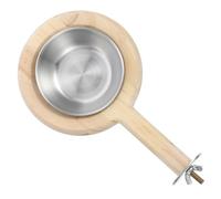 Mobestech Bird Perch with Detachable Stainless Steel Food and Water Cup Small Cage Feeder for Parrots and Caged Birds