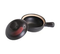 Mobestech Black Clay Casserole Soup Pot Lid Pottery Clay Stewing Pot for Stewing Cooking Steaming Kitchen Essentials
