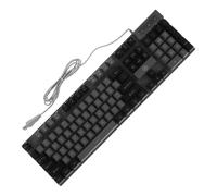 Mobestech Black Full Size USB Gaming Keyboard with 104 Keys, Suspension Key Caps and Thickened High Strength Back Plate, Easy to Use High Performance Mechanical Keyboard for Immersive
