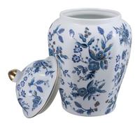Mobestech Blue and White Porcelain Tea Jar Sealed Jar for Kitchen Ceramic Tea Container Multi-Function Storage Canister for Storing Coffee Sugar in Household