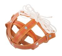Mobestech Breathable Leather Horse Muzzle with Anti-bite Design for Grazing and Cattle Lightweight Mouth Mask with Ventilation Medium with Rope for Comfortable Fit