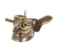 Mobestech Bronze Human Face Pendant Vintage Sanxingdui Mask Charm for Jewelry Collection Decorative Table Ornament Unique Cosplay Accessory Cultural Heritage Reflection