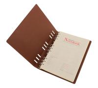 Mobestech Brown Leather Cover Binder Diary Notebook for Women and Refillable Ring Binder Journal with Horizontal Ruled Pages Portable Weekly Planner Notepad for Daily Notes and Personal