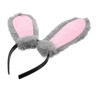 Mobestech Bunny Ear Headband Plush Grey Cosplay Hair Clasp Easter Party Accessory for Women Adult Costume