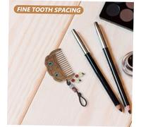 Mobestech Carved Sandalwood Comb with Beaded Pendant Mini Travel Hair Brush for Women Compact Pocket Wooden Comb Gentle Detangling with Chinese Artistry Unique Gift for Chinese Year