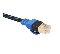 Mobestech Cat7 Ethernet Cable 0.5m Flat Network Cable for Router Double-shielded Lan with Fiber Mesh for High-speed Data Transfer Slim Design for Indoor Use