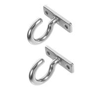 Mobestech Ceiling Mount Hooks Hats Heavy Duty 2pcs in Stainless Steel with Strong Load Capacity Hanging Coats Decorations Multipurpose Flat Question Mark Shape for Garden and Wardrobes