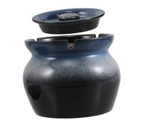 Mobestech Ceramic Ashtray with Lid Windproof Tabletop Decorative Blue Gradient Outdoor Indoor Smoking Ashtray Ornament for Office Garden
