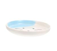 Mobestech Ceramic Cat Bowl Large Capacity Raised Feeding Dish with Rounded Edges for Comfortable Eating Reusable Pet Food Plate for Cats and Kittens Easy to Clean