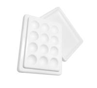 Mobestech Ceramic Nail Art Palette with Dustproof Lid White Porcelain Nail Polish Mixing Tray for Manicure Smooth Texture Watercolor Color Palette for Salon and Home Use