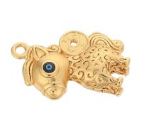 Mobestech Chinese New Year Horse Charm 2026 Zodiac Pendant in Brass with Radiant Golden Finish, Lightweight and Easy Attachment Horse-shaped Lucky Amulet for Necklace, Backpack, and Rearview