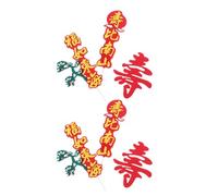 Mobestech Chinese Style Elder Birthday Cake Decor Soft Pvc 3pcs Set Longevity Cake Topper for Senior Celebration Party