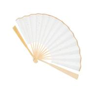 Mobestech Chinese Style Paper Hand Fan DIY Craft Unpainted Festival Fan for Wedding Guests Art Education and Home Decoration