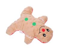Mobestech Christmas Dog Toy Plush Gingerbread Man Squeaky Chew Toy for Puppy Stuffed Teething Present for Small Medium Dogs
