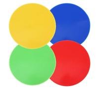 Mobestech Circle Spot Markers Made of Sturdy Pvc for Carpet and Floor 4pcs with Unique Flat Design, Easy to Clean, for Soccer Field and Sports Fields Training